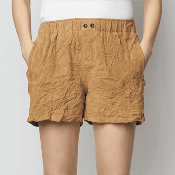 NWT $398 Sz 36 2 Zadig & Voltaire Goat Leather Paxi Daim Froisse Cognac … - Picture 1 of 6